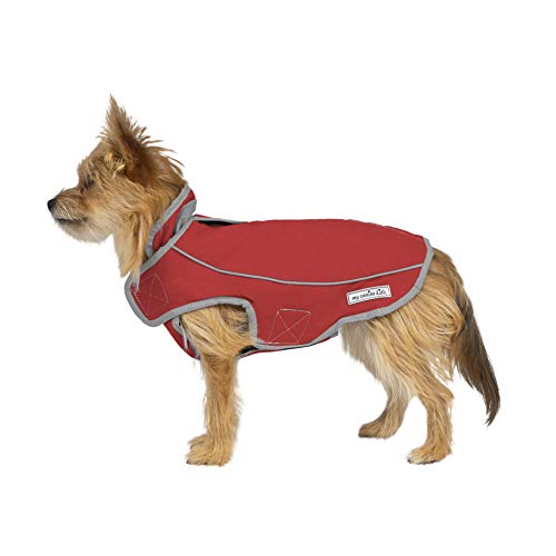 Jacket for All Dogs, Fleece-Lined, Waterproof Doggie Vest, Reflective Pet Parka (2200) (XX-Small, Red) - color: Red, size: XX-Small