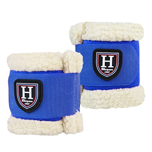 Harrison Howard Essential Premium Horse Pastern Wraps with Berber Fleece Lining, Sold in Pairs - color: Blue