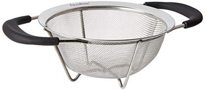 ExcelSteel Professional Quality Heavy Gauge Mesh Colander With Santopreme Handles, 6-1/2-Inch