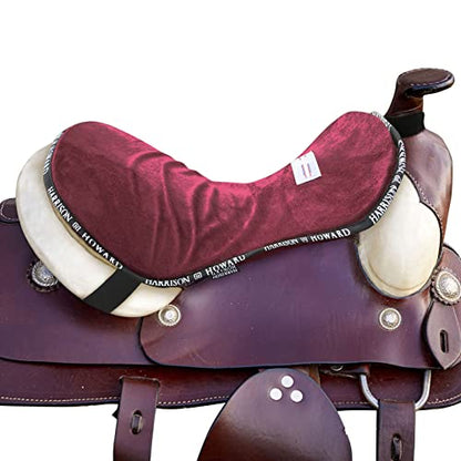 Harrison Howard Trail Seat Saver Western Tack Saddle Ride-on Pad with Cushion Bottom Helps Distribute Back Pressure - color: Burgundy