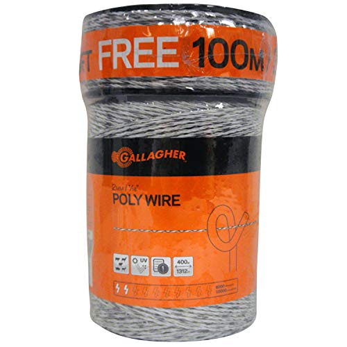 Gallagher Electric Fence Wire — 1,640ft (500m) Polywire for Livestock, Horses & Cattle | 6 Stainless Steel Strands | Poly Wire UV & Rust Resistant | 1/16" Diameter