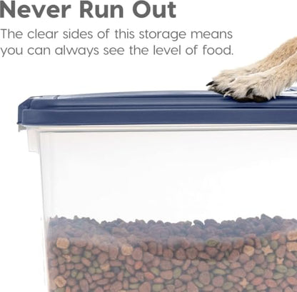 IRIS USA Dog Food Storage Container, Up to 30+11 lbs, Gray/Dark Gray - color: Navy