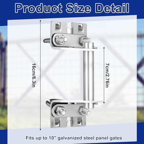 MorningRo 1 Set T Post Gate Hinge Pins Set Steel Farm Gate Hanger Hardware from a Metal T Post, for Ranch, Garden, Backyard, Install Easy