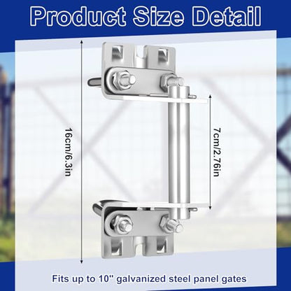 MorningRo 1 Set T Post Gate Hinge Pins Set Steel Farm Gate Hanger Hardware from a Metal T Post, for Ranch, Garden, Backyard, Install Easy