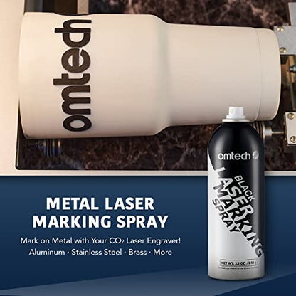 OMTech Laser Marking Spray, 1pcs 13oz, Black Marking for CO2 Laser on Metal - color: 13 OZ -- Black, size: 1 Pcs
