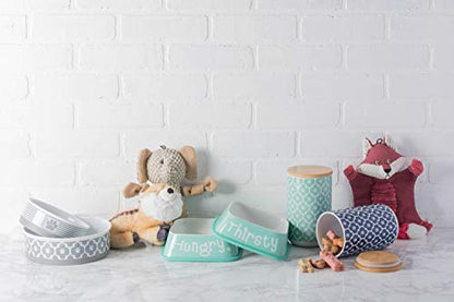 Bone Dry Lattice Collection Pet Bowl & Canister,Nautical Blue, Treat Canister, 4 x 6.5 in (Pack of 6) - color: Nautical Blue, size: Treat Canister, 4 x 6.5 in (Pack of 6)