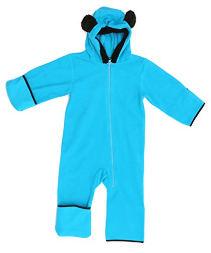 Just Love Fleece Baby Girl Bunting Pram Snowsuit - color: Turquoise / Black, size: 18 Months