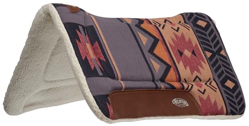 Weaver EquineWeaver Leather Fleece Lined Acrylic Saddle Pad, 32" x 32", Blue - color: AZTEC-CANYON SUNSET/CROWN BLUE, size: 32" L x 32" W