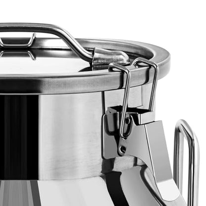 30L/8Gal Stainless Steel Milk Can, Milk Transport Can, Jug Wine Pail Bucket Bottle, Liquid Container Storage Barrel with Strong Silicone Sealed Lid, Stainless Steel Sealed Tank - size: 30L/8Gal
