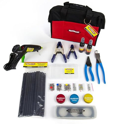 Professional Wiring Splice Sealing Kit, Waterproof Wire Connector System with 80W Glue Gun, Sealant Sticks, Crimper and Stripper for Automotive, Marine, Trailer, ATV/UTV Wire Repair - style: Professional Kit
