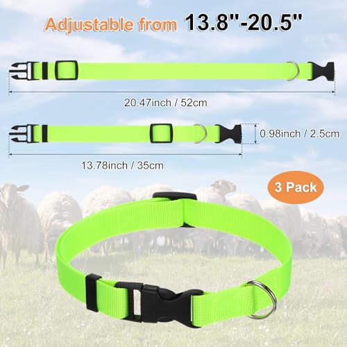 M METERXITY 3-Pack Goat Collars with Bells Polyester Green - color: Green