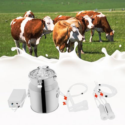 Miking Machine, 2in1 Electric Automatic Pulsation Vacuum Milker, 3/5/10/14l Portable Milker for Cows and Sheep (14 L) - size: 14 L