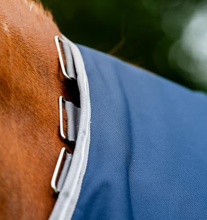 Horseware® Amigo® Bravo 12 Plus Turnout 250g - Navy/Titanium Grey & Silver, 66 inches - color: Navy/Titanium Grey & Silver, size: 66 inches