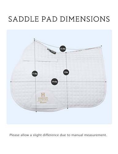 Harrison Howard All-Purpose Saddle Pad Suede Saddle Pad for Horses Use During Everyday Riding - color: White