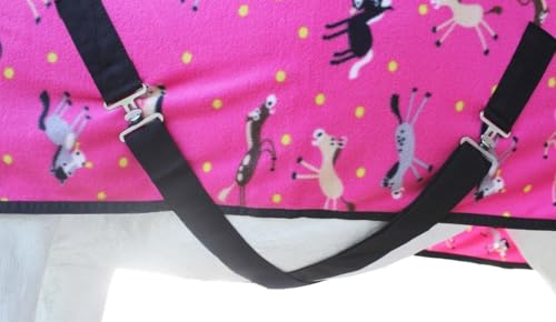 Challenger Horse Polar Fleece Cooler Exercise Blanket Wicks Moisture 43EE01 - color: Pink Pony, size: 72 inches