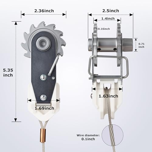 in-Line Electric Fence Wire Strainer, Termination Kit, Heavy Duty Wire Ratchet Electric Fence Tensioner with Integrated Insulator, Farm Fence