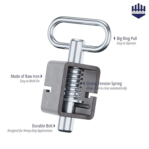 3-1/2'' Heavy Duty Trailer Gate Latch, Weld-On Spring Latch for Tracks 2pcs - size: 3-1/2''