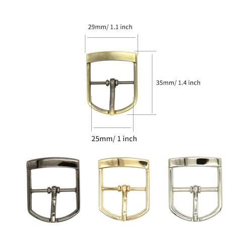 16 Pieces Metal Belts Buckles Pin Buckle Single Prong Buckle for Leather Hardware (2.5cm)