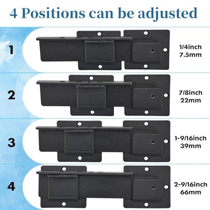 9-Inch Heavy Duty Flip Gate Latch with 4 Padlock Holes 4mm Thick Carbon Steel Adjustable Door Latch for Sliding/Swing Gates, Barn, Shed, Garage, Yard, Fence (2pcs 9 inch) - size: 2pcs 9 inch