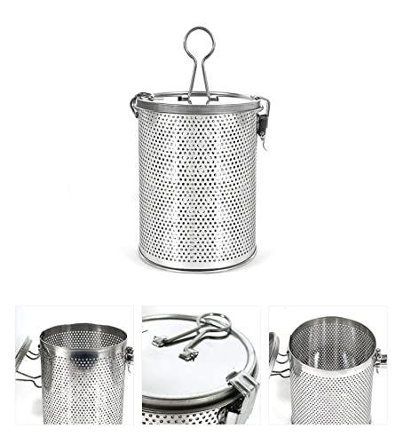 Commercial Grade D 3.9" X H 5.3" Genuine Stainless Steel 18/8 Perforated Strainer - One Touch Lock System - Restaurant & Home Use