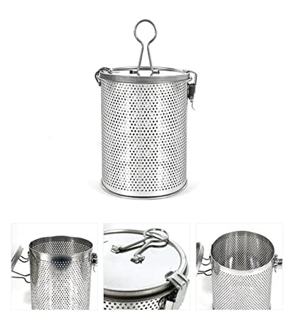 Commercial Grade D 3.9" X H 5.3" Genuine Stainless Steel 18/8 Perforated Strainer - One Touch Lock System - Restaurant & Home Use