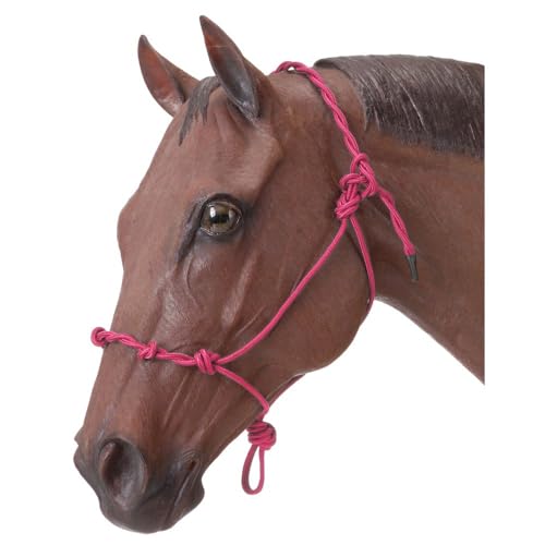 Tough1 Knotted Rope Halter with Twisted Crown - color: Pink