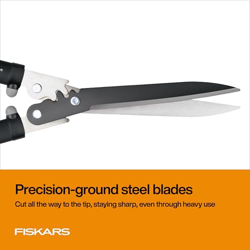 Fiskars 23" PowerGear Garden Hedge Shears, 10" Stainless Steel Blades | PowerGear Technology Multiplies Power for Less Effort, Hedge Clippers with Sharp Low-Friction Precision-Ground Steel Blades - style: 23" PowerGear