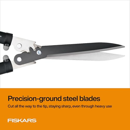 Fiskars 23" PowerGear Garden Hedge Shears, 10" Stainless Steel Blades | PowerGear Technology Multiplies Power for Less Effort, Hedge Clippers with Sharp Low-Friction Precision-Ground Steel Blades - style: 23" PowerGear