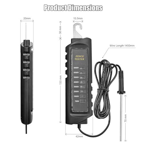 Neon Electric Fence Voltage Tester – Tests Up to 8,000V