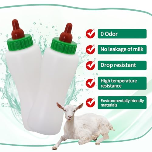 2Pcs Feeding White Lamb Baby Bottle 600ml Goat Bottles