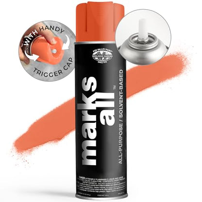 Fox Valley 17oz Marks All Solvent-Based Marking Paint 12-Pack, Red Orange - color: Red/Orange Fluorescent