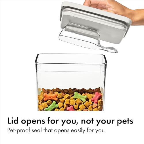 OXO Pet Food Storage POP Container with Scoop - 6.0 Qt/5.7 L, Whisker Gray - color: Whisker Gray, size: 6 Qt