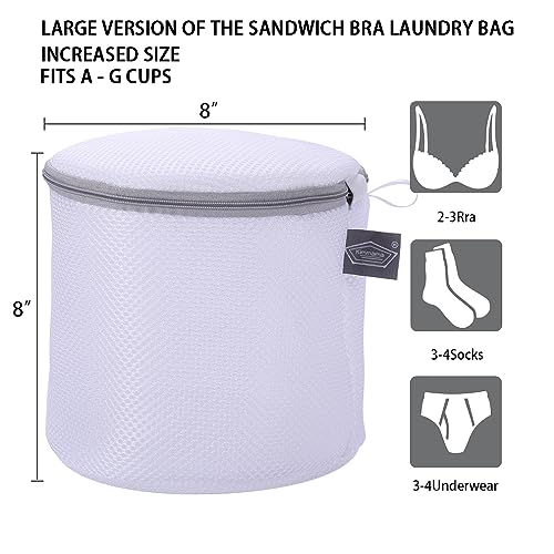 Bra Washing Bag for Laundry, Lingerie Bag for Washing Delicates, 8", 2Pcs - size: 2L(8x8x8")