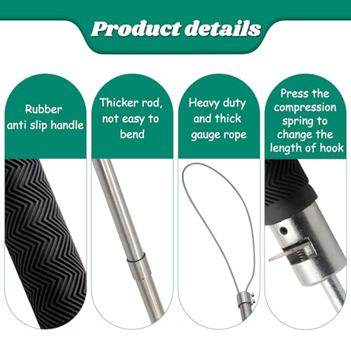 Dog Catcher Pole, Portable Animal Control Pole Tool | 30'' Hog Pig Catcher,Stainless Steel,Anti-Slip,For Pig Dog Goat Animals Swine,Livestock Farm Equipment