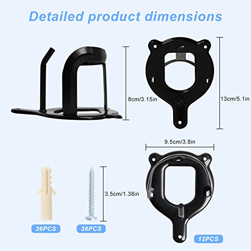 12 Counts Horse Bridle Rack, Bridle Bracket Bridle Hooks with Tubes & Screw - size: 12 Counts