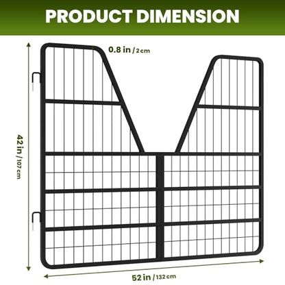 42" x 52" Steel Stall Guard, 2-Way Barn Door Gate for Horses & Livestock, Ventilated Fence Panel for Stable, Farm and Barn Use