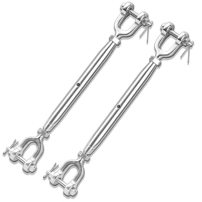 Turnbuckle, 2 Pack 1/4 (M6) 304 Stainless Steel Turnbuckle, 1600 lb WLL - size: 1/4 in (2pcs)