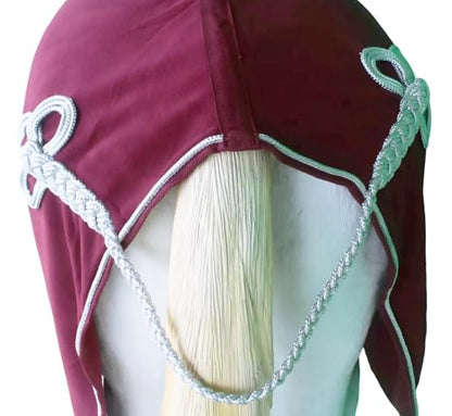 Challenger Horse Soft Fleece Cooler Contoured Exercise Blanket Liner Sheet Wicks 43MI03BG - color: Burgundy, size: 70 inches
