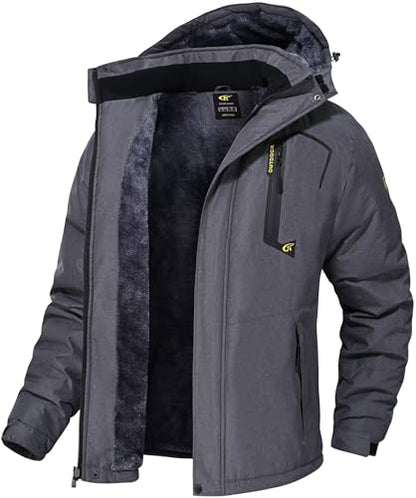 QPNGRP Mens Waterproof Ski Snowboard Jacket Winter Windproof Snow Coat - color: Cation Darkgray, size: Medium
