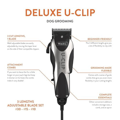 Wahl Pro Animal Deluxe U-Clip Trimmer, Black & Chrome