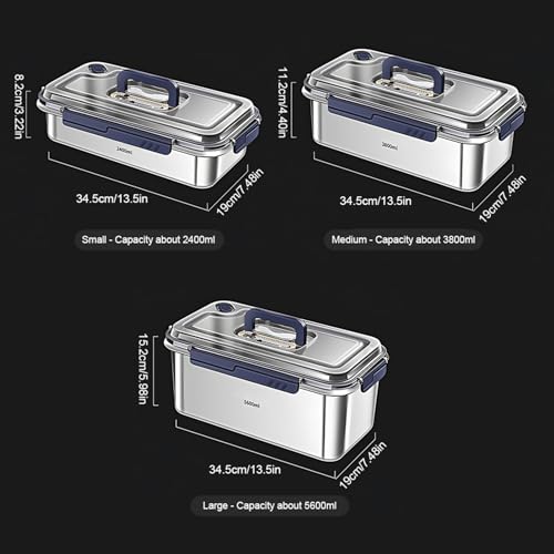 Food Container with Lids Kitchen Storage Container with Date Indicator (2.4L) - size: 2.4L