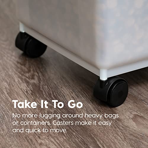 IRIS USA Dog Food Storage Container, Up to 50 lbs, Pearl/Black, Made in USA - color: Pearl/Black, size: 50 lbs