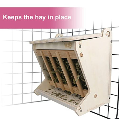 Pet Wooden Hay Feeder for Rabbits, Guinea Pigs, and Chinchillas
