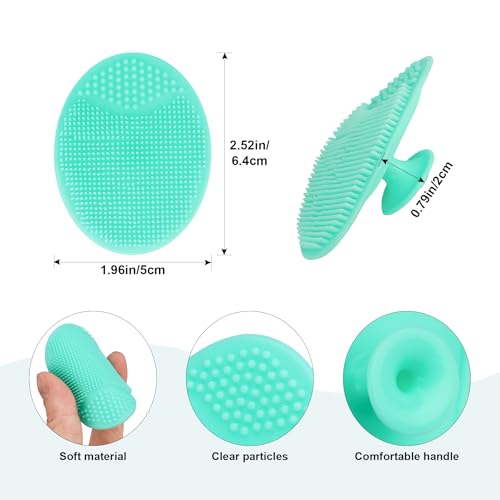 Baby Hair Brush with Wooden Handle and Comb Set for Newborns & Toddlers | Natural Soft Goat Bristles l Wood Comb l Green Cradle Cap Brush | Ideal for Cradle Cap (3 Piece) - color: Green Silicone Brush (3pcs)