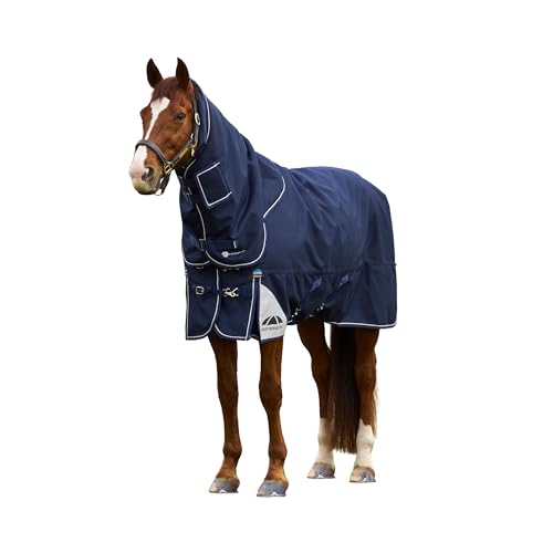 WeatherBeeta ComFiTec Ultra Turnout Detach-A-Neck 220g, Navy, 75" - color: Navy, size: 75"