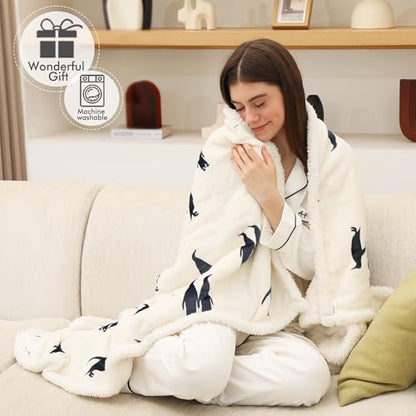 Electric Throw Blanket, Heated Throw Blanket Flannel Sherpa 50"x60" - color: Ice White, size: Throw-50"x60"
