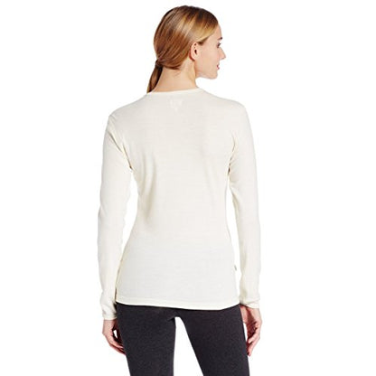 100% Merino Wool - Women's Midweight Base Layer - Long Sleeve Crew - color: 235 Midweight Natural Cream, size: Small