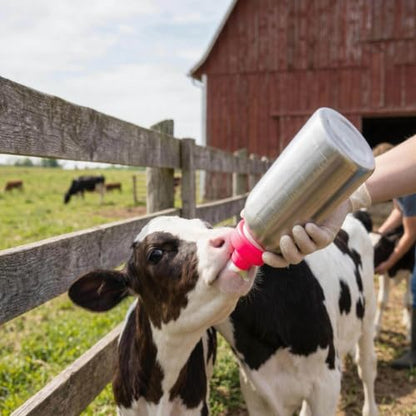 Zerodis Food Grade Calf Feeding Nipple, Rubber Replaceable Nipple Calf Milk Feed Bucket Accessories for Cattle Sheep Livestock(HL MP73C)