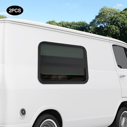 2 Pack RV Window Teardrop Style, 30" X 20" Universal RV Window Vertical Slide With 2 Trim Ring, Vertical Sliding Glass Window with Screen Window for Cargo, Horse Trailer(30"Wx20"H（2 pack）) - size: 30"Wx20"H（2 pack）