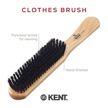 Kent CG1 Clothes Brush Cherrywood 100% Natural Black Bristle and Lint Remover Especially for Jeans or Corduroy Garments for Keeping Fabrics Free from Fibres, Fluff and Pet Hair. Made in England - style: CG1